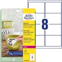 AVERY Zweckform L4715REV-20 Etiketten DIN A4 Weiß 99,1 x 67,7 mm 20 Blatt à 8 Etiketten