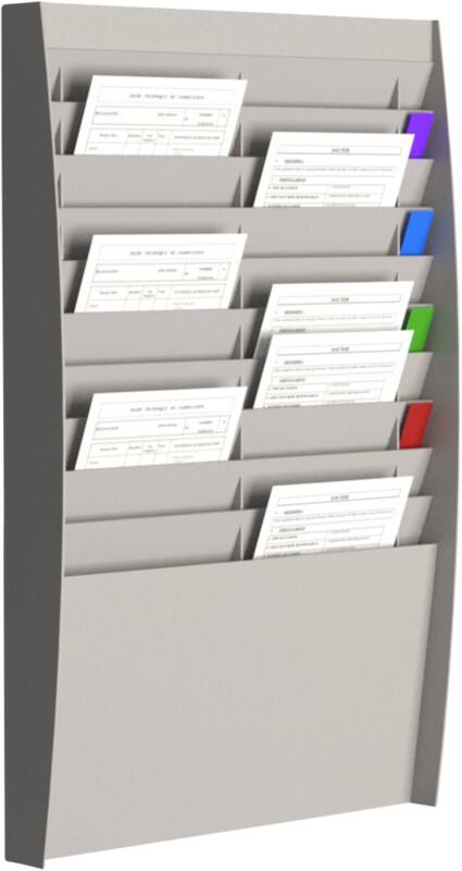 Paperflow DIN A4 Prospektständer Grau Polystyrol A4V2X10.02 54,4 (B) x 86,5 (H) cm 20 Fächer