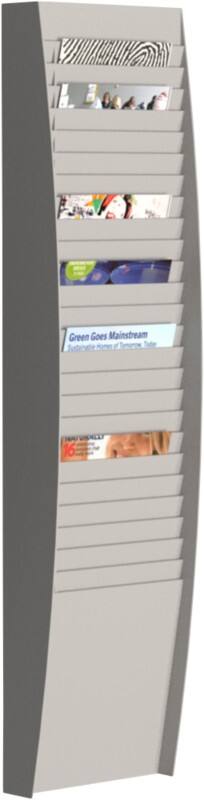 Paperflow DIN A4 Prospektständer Hängend Grau Polystyrol A4V1X25.02 27,3 (B) x 112 (H) cm 25 Fächer