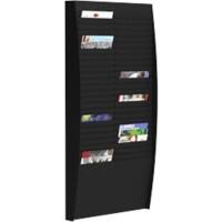 Paperflow wandmontierbarer Doppelter Prospektständer DIN A4 273 x 129 x 1120 mm Schwarz