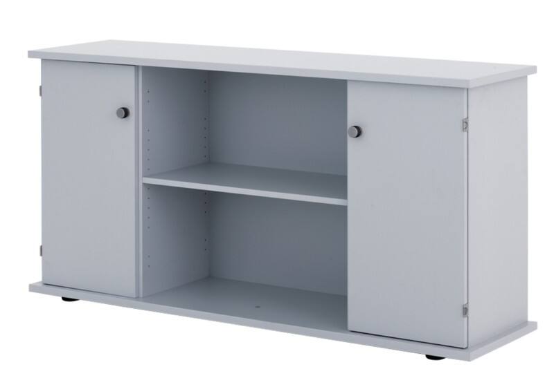 Hammerbacher Future Sideboard Melaminharzbeschichtete Spanplatte 1 Fachboden 1.660 x 440 x 840 mm Grau