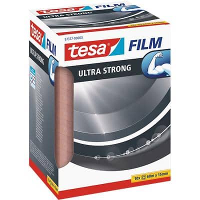 tesafilm Klebefilm Ultra Strong PVC 15 mm x 60 m Transparent 10 Rollen