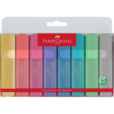 Faber-Castell Pastel Textliner 46 Textmarker Farbig Sortiert Mittel Keilspitze 1 - 5 mm 8 Stück