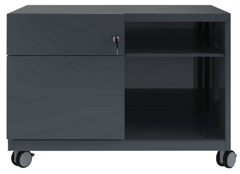 Bisley Rollcontainer Caddy Schublade rechts Anthrazit 800 x 490 x 563 mm