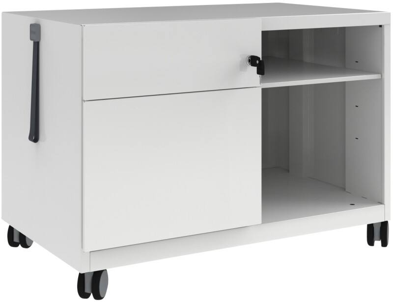 Bisley Rollcontainer Caddy Schublade links Verkehrsweiß 800 x 490 x 563 mm