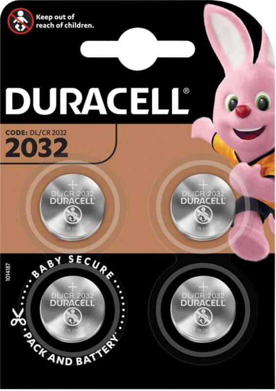 Duracell Knopfzellen Speciality CR2032 CR2032 Lithium-Mangandioxid (Li-MnO2) 3 V 4 4 Stück 