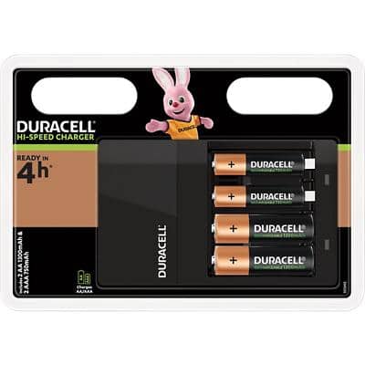 Duracell High Speed Batterieladegerät für AA/AAA 2 x AA- und 2 AAA-Batterien