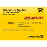 Deutsche Post Einschreiben-Label Eigenhändig 4,85 € Deutschland 10 Stück