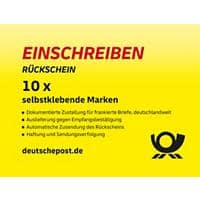 Deutsche Post Einschreiben-Label Rückschein 4,85 € Deutschland 10 Stück