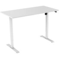 euroseats Elektrisch Höhenverstellbar Sitz-Stehschreibtisch Rechteckig Eiche Silber Weiß T-Fuß 1.600 x 800 x 1.235 mm