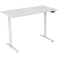 euroseats Sitz-Stehschreibtisch Rechteckig Weiß T-Fuß 1.600 (B) x 800 (T) x 1.275 (H) mm Metall