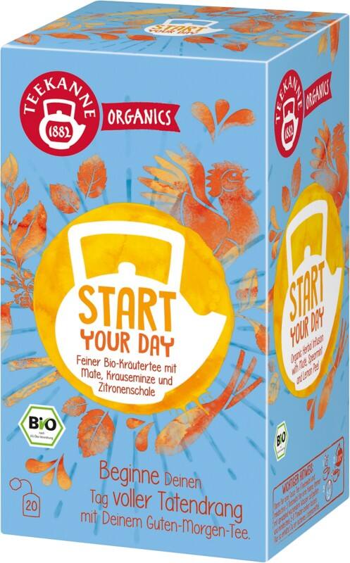 TEEKANNE Organics Start Your Day Bio Koffeinfrei Tee Kräutertee 20 Stück à 1.8 g