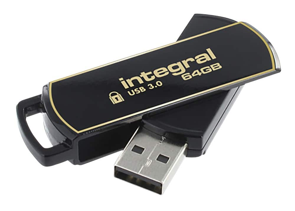Integral USB 3.0 USB-Stick Secure 360 64 GB Schwarz, Gold