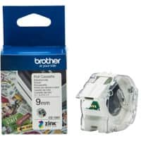Brother CZ-1001 Authentic Etikettenrollen-Kassette Selbstklebend Weiß 9 mm x 5m