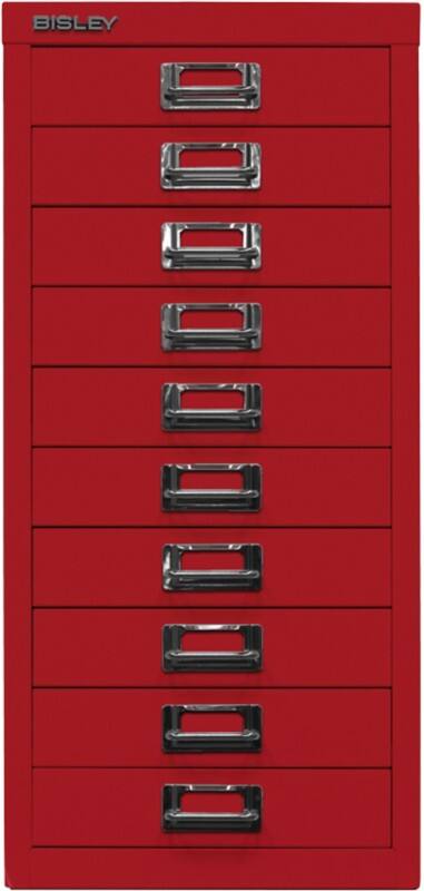 Bisley Schubladenschrank 10 Schübe Kardinal Rot 279 x 380 x 590 mm