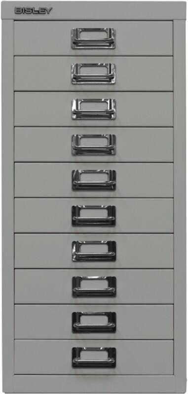 Bisley Schubladenschrank 10 Schübe Lichtgrau 279 x 380 x 590 mm