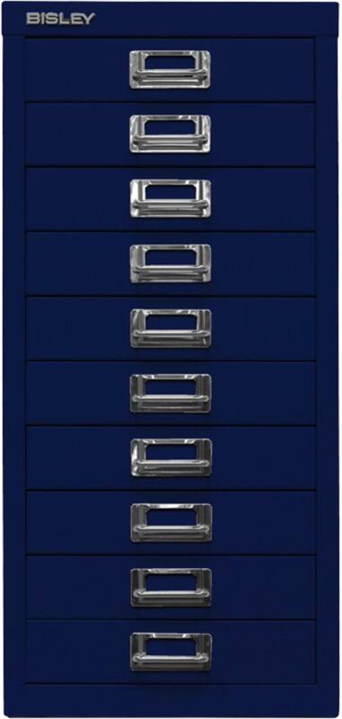 Bisley Schubladenschrank 10 Schübe Oxfordblau 279 x 380 x 590 mm