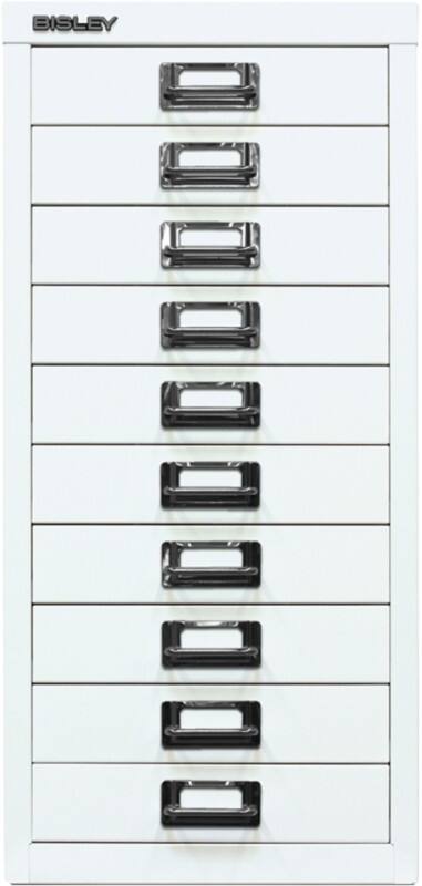 Bisley Schubladenschrank 10 Schübe Verkehrsweiß 279 x 380 x 590 mm