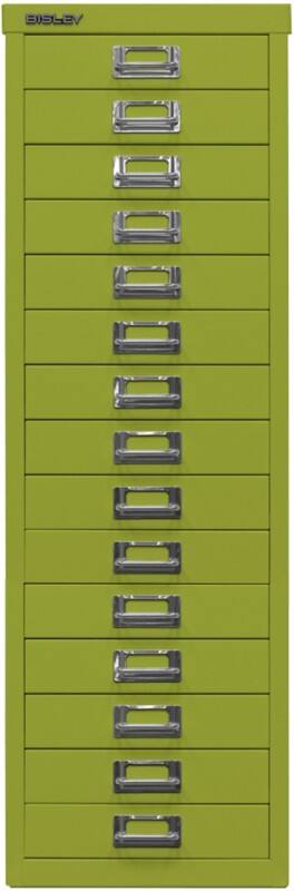 Bisley Schubladenschrank 15 Schübe Grün 279 x 380 x 860 mm