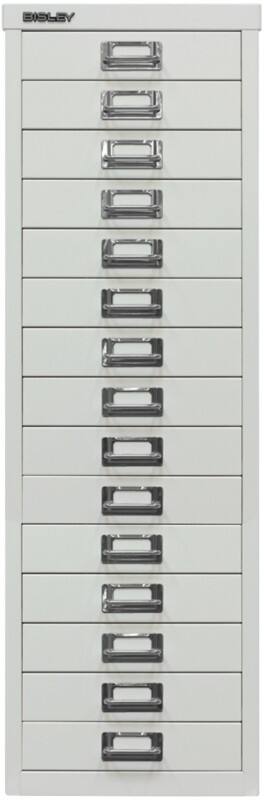 Bisley Schubladenschrank 15 Schübe Lichtgrau 279 x 380 x 860 mm
