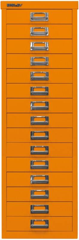 Bisley Schubladenschrank 15 Schübe Orange 279 x 380 x 860 mm