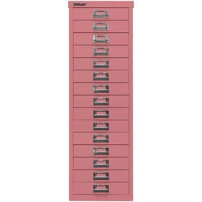 Bisley Schubladenschrank 15 Schübe Pink 279 x 380 x 860 mm