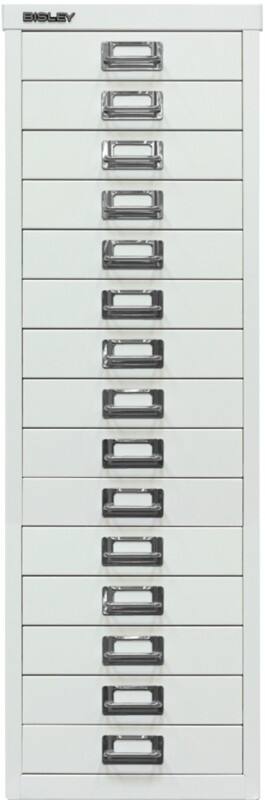 Bisley Schubladenschrank 15 Schübe Verkehrsweiß 279 x 380 x 860 mm