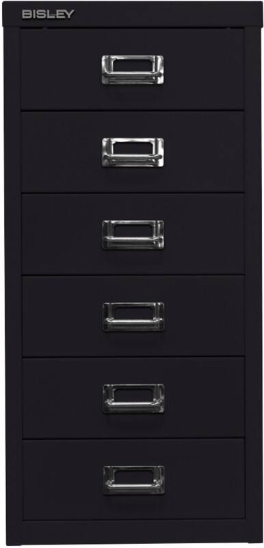 Bisley Schubladenschrank 6 Schübe Schwarz 279 x 380 x 590 mm