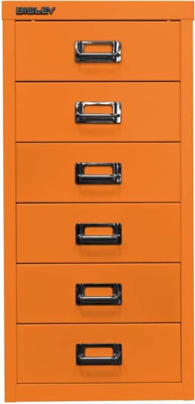 Bisley Schubladenschrank 6 Schübe Orange 279 x 380 x 590 mm
