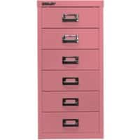 Bisley Schubladenschrank 6 Schübe Pink 279 x 380 x 590 mm