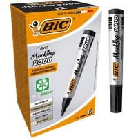 BIC Marking 2000 Rundspitze Permanentmarker Recycelt 51% Mittel Rundspitze 2 mm Schwarz 12 Stück