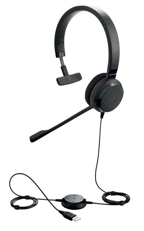 Jabra Evolve Verkabelt Headset Kopfbügel USB, 3.5 mm Jack Noise Cancelling Microphone Mit Mikrofon Mono Evolve 30 II MS Mono