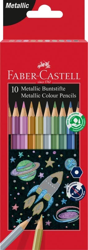 Faber-Castell Metallic Buntstifte Farbig sortiert 10 Stück