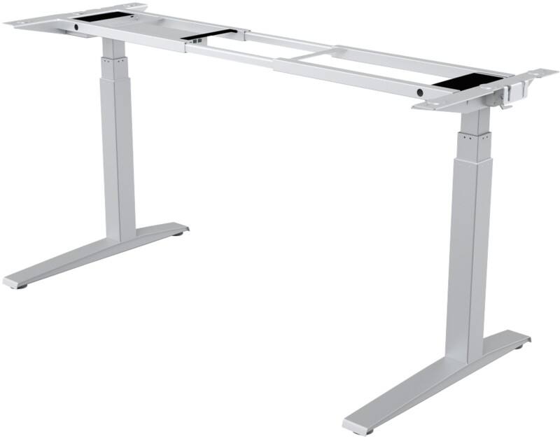 Fellowes Levado Elektrisch Höhenverstellbar Sitz-Stehschreibtischgestell Rechteckig Silber T-Fuß 1.829 (B) x 698 (T) x 1.257 (H) mm MFC (Melaminbeschichtete Spanplatte), PVC (Polyvinylchlorid), Stahl