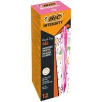 BIC Gel-ocity Quick Dry Einziehbar Tintenroller Rosa 0,3 mm Mittel Kugel Nachfüllbar 12 Stück 