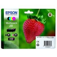 Epson 29 Original Tintenpatrone T29864511 Schwarz, Cyan, Magenta, Gelb 4 Stück Multipack