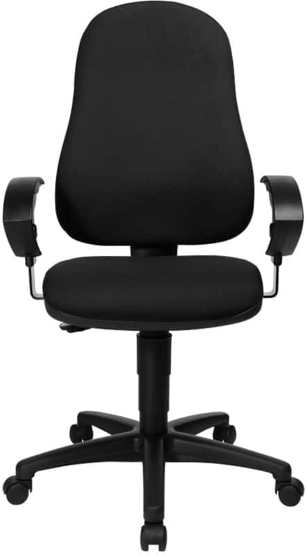 TOPSTAR Ergonomischer Bürostuhl Permanentkontakt Stoff Höhenverstellbare Armlehne Schwarz 110 kg Point 60