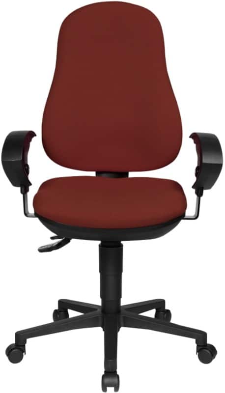 TOPSTAR Ergonomischer Bürostuhl Permanentkontakt Stoff Höhenverstellbare Armlehne Bordeaux 110 kg Point 70