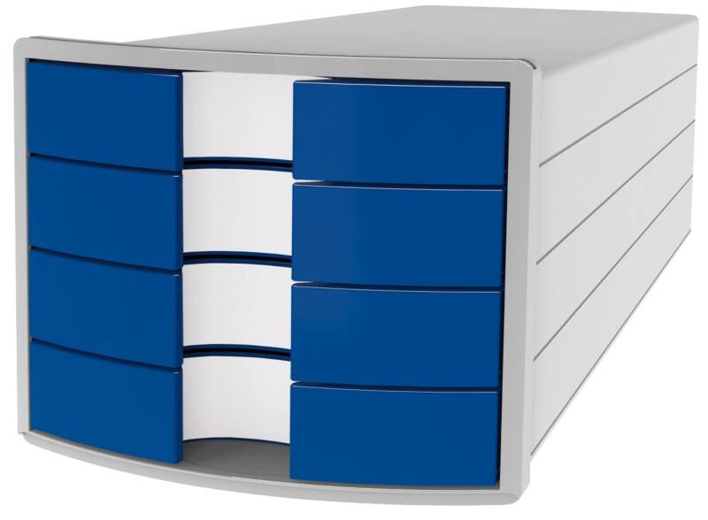 HAN Schubladen-Set PS (Polystyrol) Blau, Hellgrau 4 Schübe 28 x 36,7 x 23,5 cm DIN A4