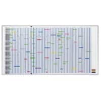 Franken JetPlaner SJP1990 Whiteboard Personalplaner & Projektplaner Jahresplanung Wandmontiert Magnetisch Lackierter Stahl 193 (B) x 100 (H) cm