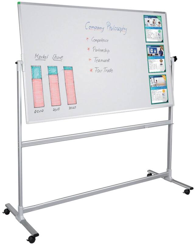 Franken Mobiles Whiteboard Freistehend Magnetisch Emaille Beidseitig 120 (B) x 90 (H) cm