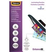 Fellowes ImageLast Enhance Laminierfolien DIN A5 Glänzend 80 Mikron (2 x 80) Transparent 100 Stück