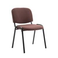 Besucherstuhl Ken stapelbar Stoff Chrom, Braun