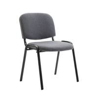 Besucherstuhl Ken stapelbar Stoff Chrom, Grau