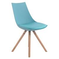 Quadratisches Esszimmer Stuhl Albi Rund Kunstleder Blau