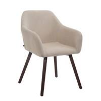 Besucherstuhl Agate V2 Stoff Creme mit Walnussbeinen