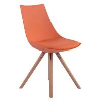 Esszimmerstuhl Albi Rund Leder Orange