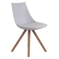 Quadratisches Esszimmer Stuhl Albi Bonded Leder Weiß