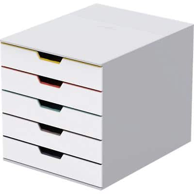 DURABLE Schubladenboxen VARICOLOR Mix 5 ABS Weiß 28 x 35,6 x 29,2 cm