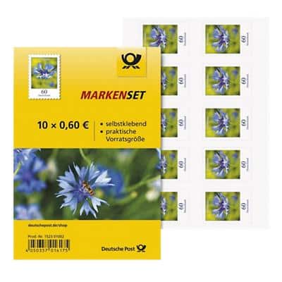 Deutsche Post Briefmarken 0,60 € Deutschland 10 Stück Kornblume Selbstklebend